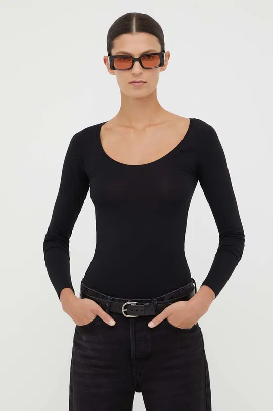 črna Majica z dolgimi rokavi Samsoe Samsoe Ženski