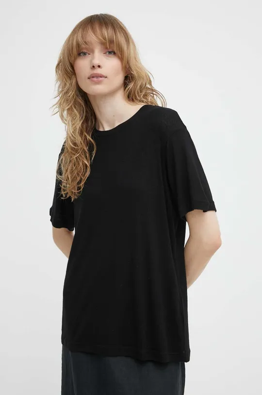 μαύρο Μπλουζάκι με μείγμα μαλλιού Day Birger et Mikkelsen Γυναικεία