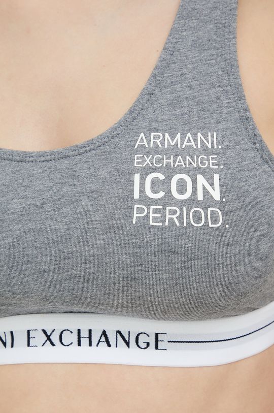 Podprsenka Armani Exchange  Hlavní materiál: 95% Bavlna, 5% Elastan Páska: 54% Polyamid, 37% Polyester, 9% Elastan