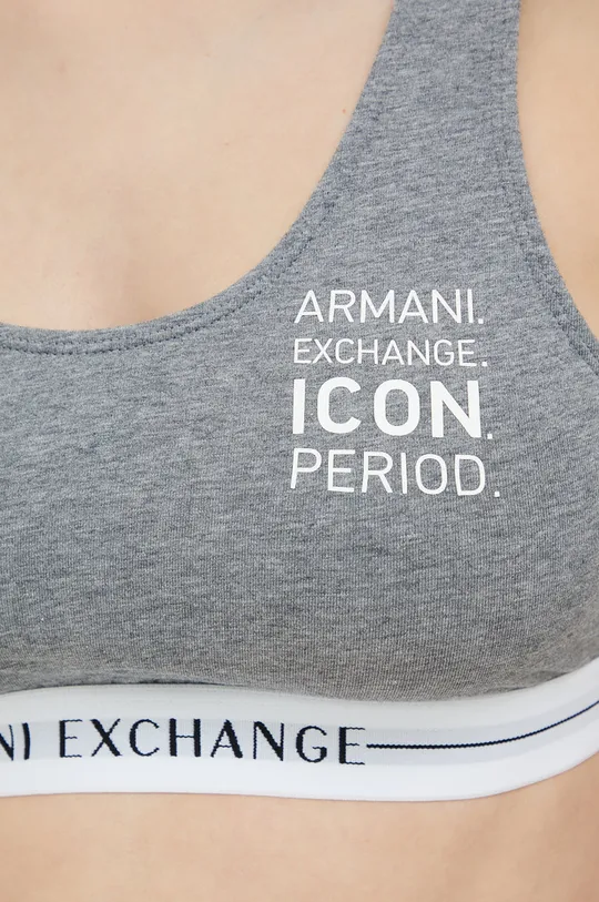 Бюстгальтер Armani Exchange  Основной материал: 95% Хлопок, 5% Эластан Лента: 54% Полиамид, 37% Полиэстер, 9% Эластан
