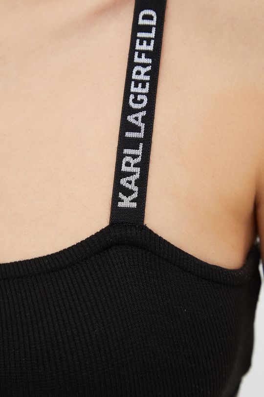 czarny Karl Lagerfeld top piżamowy 225W2112