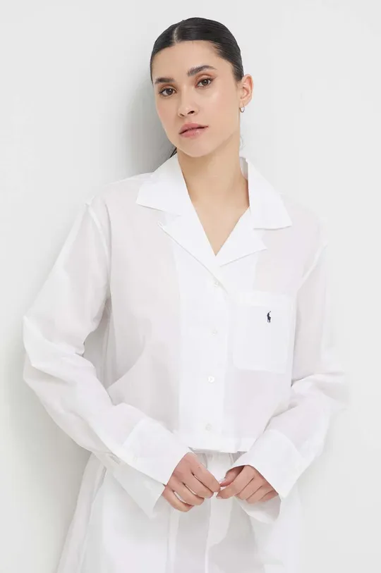 Βαμβακερές πιτζάμες Polo Ralph Lauren λευκό