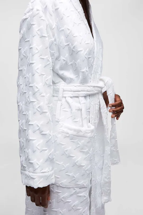 Karl Lagerfeld szlafrok bawełniany biały