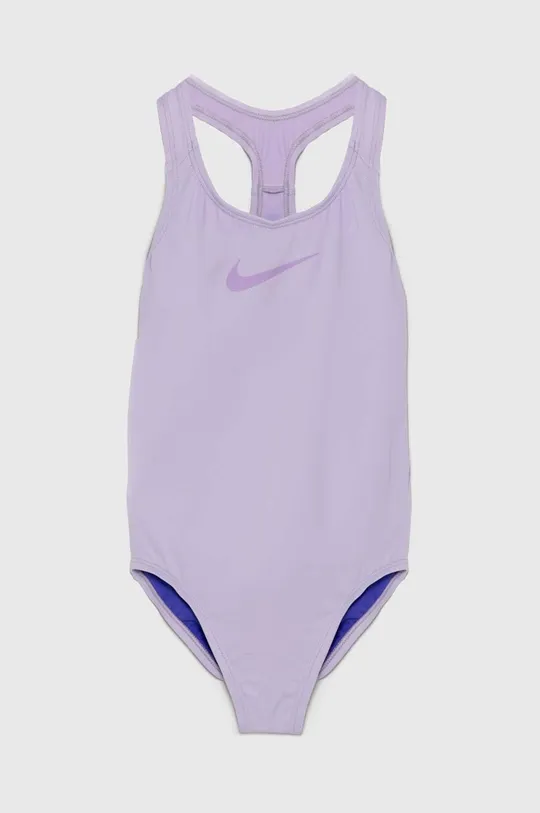 fioletowy Nike Kids jednoczęściowy strój kąpielowy dziecięcy Dziewczęcy