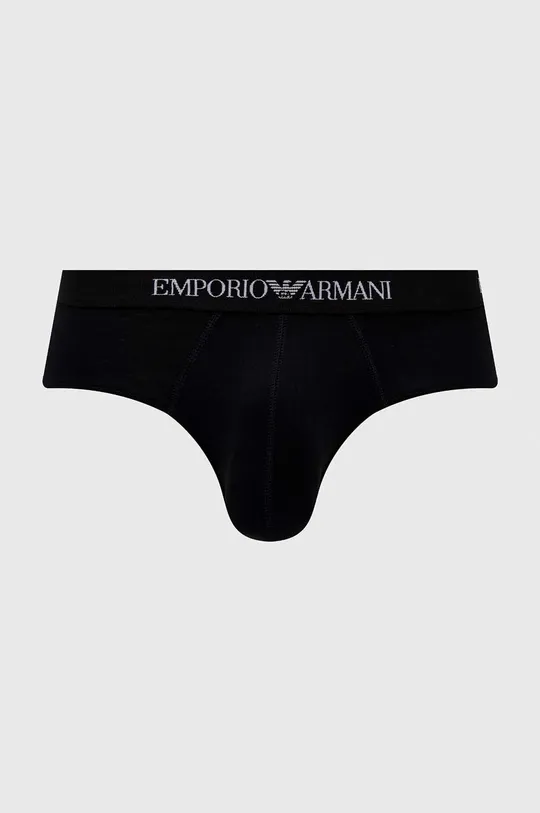Bavlnené slipy Emporio Armani Underwear 3-pak tmavomodrá