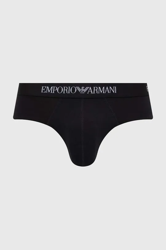 μαύρο Βαμβακερό σλιπ Emporio Armani Underwear 3-pack Ανδρικά