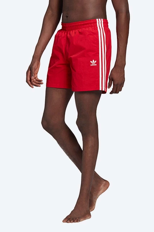 czerwony adidas Originals szorty kąpielowe Classics 3-Stripes Swim Męski