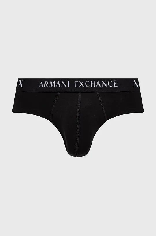 Slipy Armani Exchange 2-pak čierna