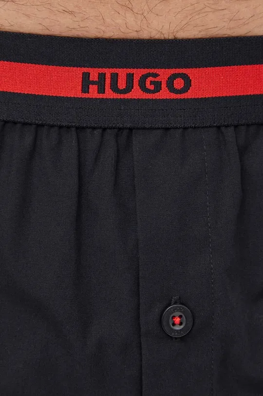 czarny HUGO bokserki bawełniane 2-pack