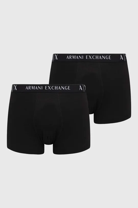 czarny Armani Exchange bokserki 2-pack Męski