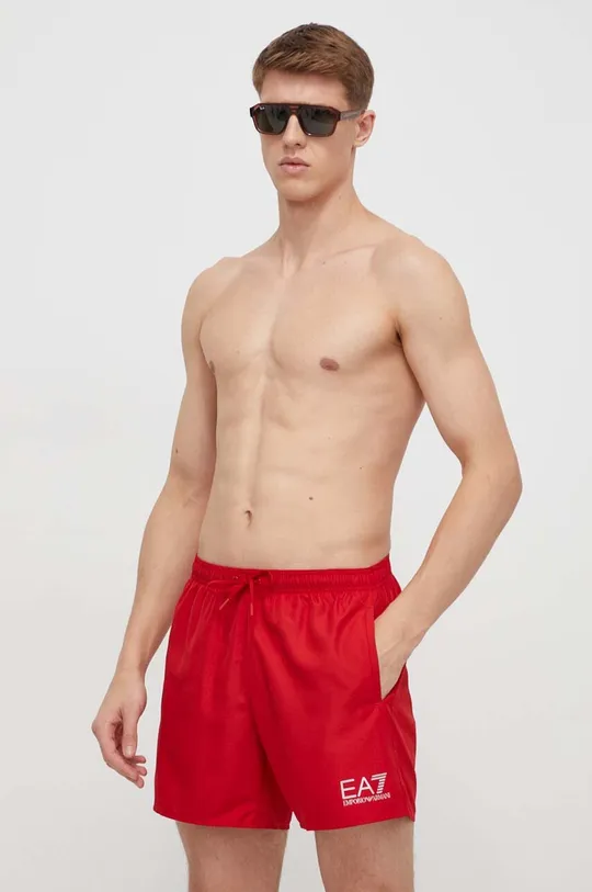 crvena Kratke hlače za kupanje EA7 Emporio Armani Muški