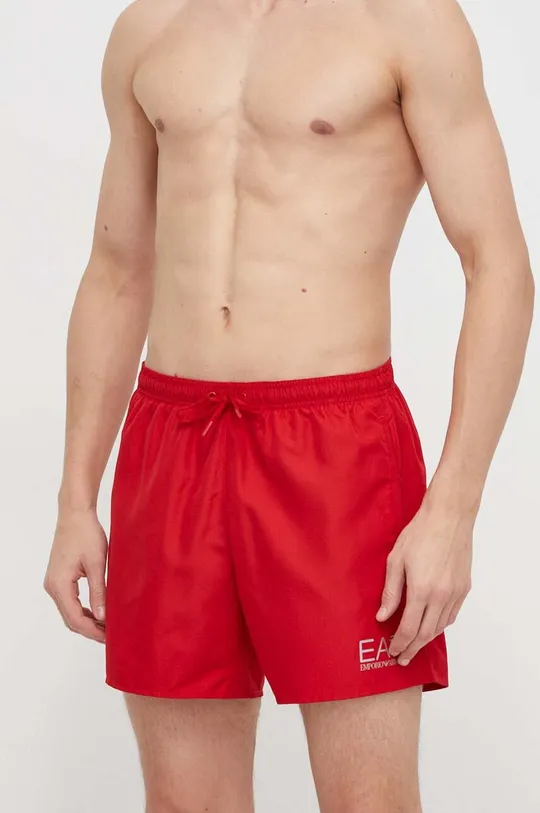 Plavkové šortky EA7 Emporio Armani červená