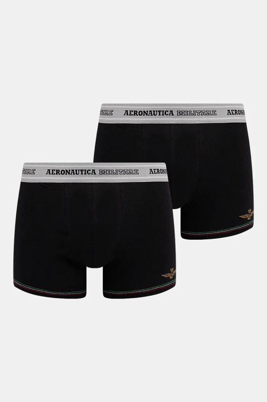 Boxerky Aeronautica Militare 2-pack pletenina černá AM1UBX004