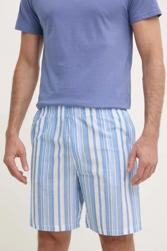 modrá Bavlnené pyžamo Fila