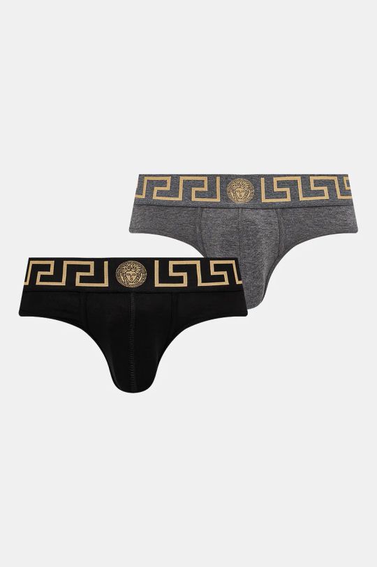 Slip gaćice Versace 2-pack pamuk crna AU10180.1A10011