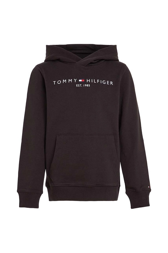 Παιδική βαμβακερή μπλούζα Tommy Hilfiger μαύρο