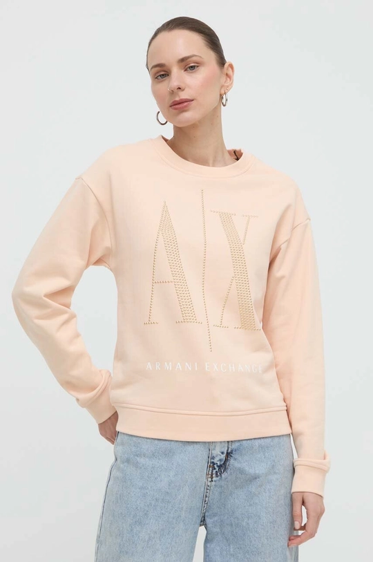 oranžna Bombažen pulover Armani Exchange Ženski