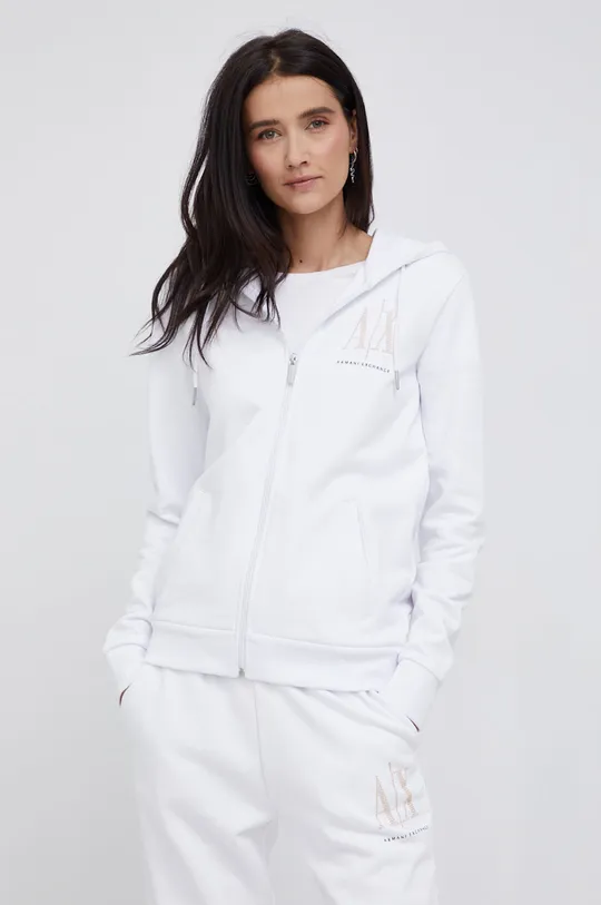 bela Armani Exchange bombažni pulover Ženski