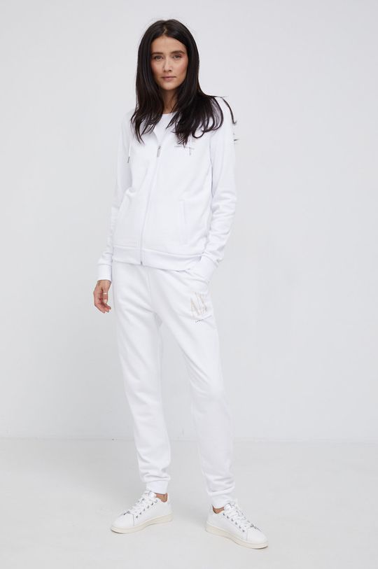 Armani Exchange Bluza bawełniana biały