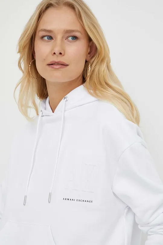 λευκό Βαμβακερή μπλούζα Armani Exchange