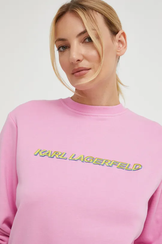ροζ Βαμβακερή μπλούζα Karl Lagerfeld