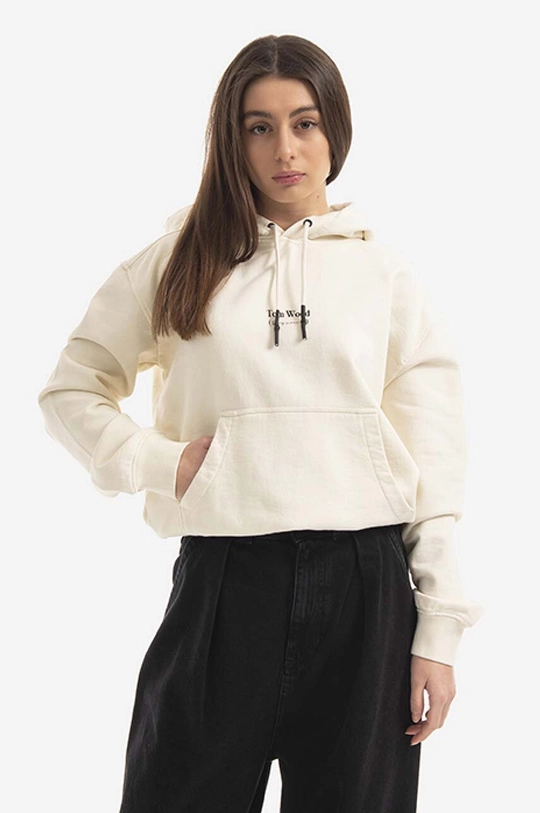 béžová Bavlnená mikina Tom Wood Eden Hoodie 22191.015 Dámsky