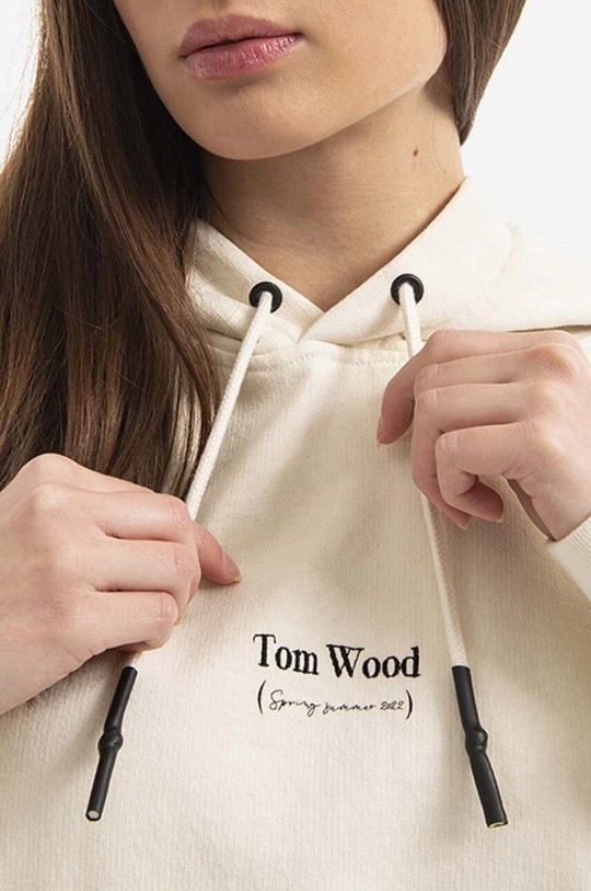 béžová Bavlnená mikina Tom Wood Eden Hoodie 22191.015