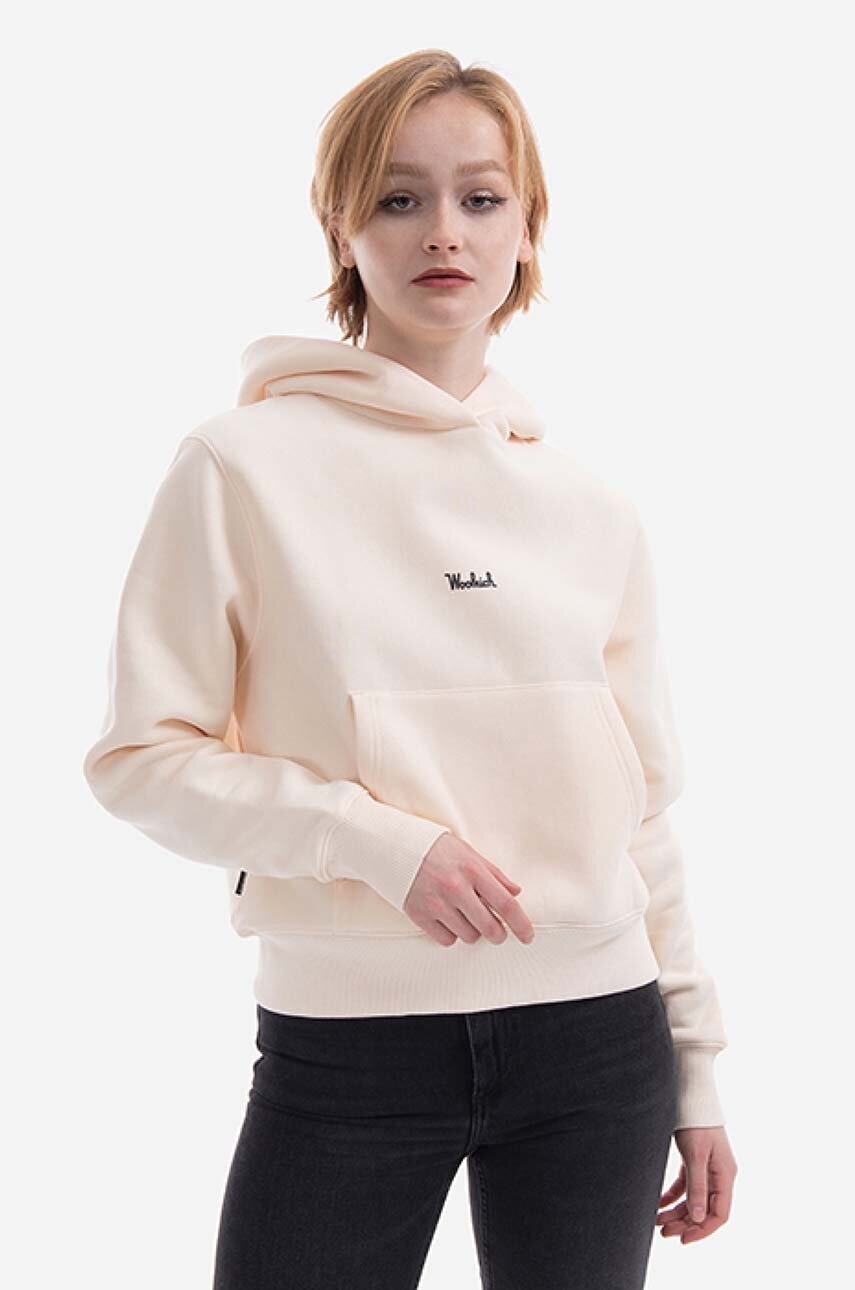 hnedá Mikina Woolrich Logo Fleece Hoodie CFWWSW0068FRUT281 Dámsky