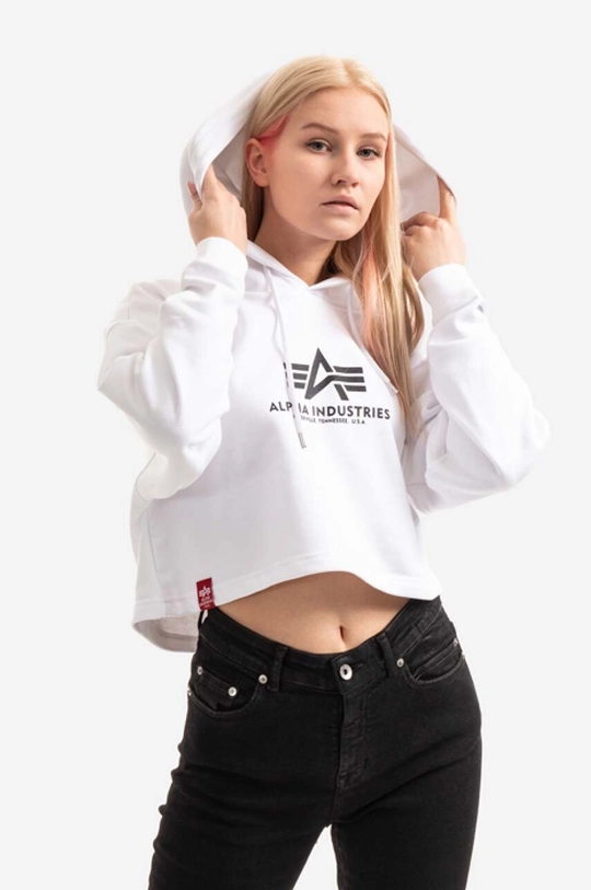 biały Alpha Industries bluza Damski