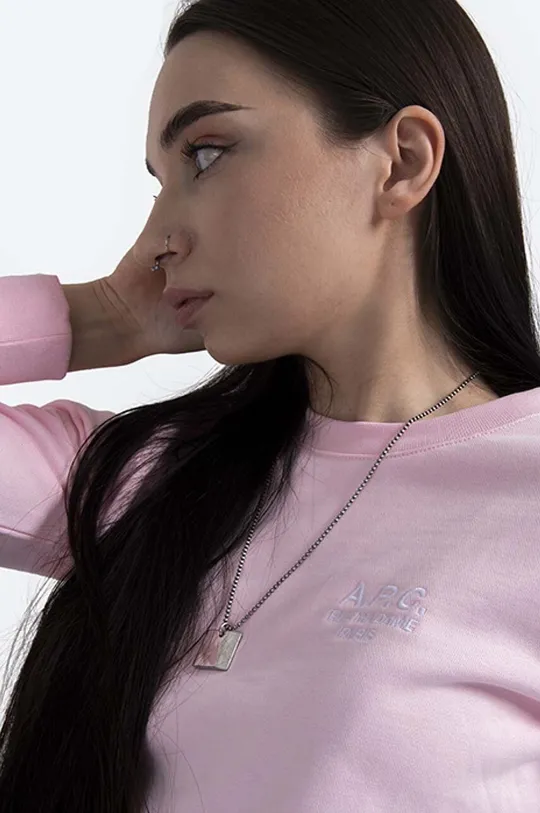 różowy A.P.C. bluza bawełniana Sweat Skye