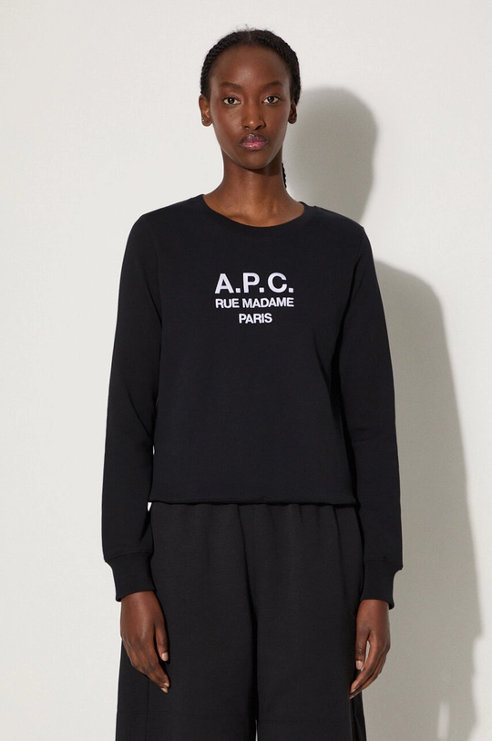 чёрный Хлопковая кофта A.P.C. Sweat Tina Женский