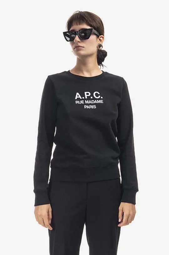 črna Bombažen pulover A.P.C. Sweat Tina Ženski
