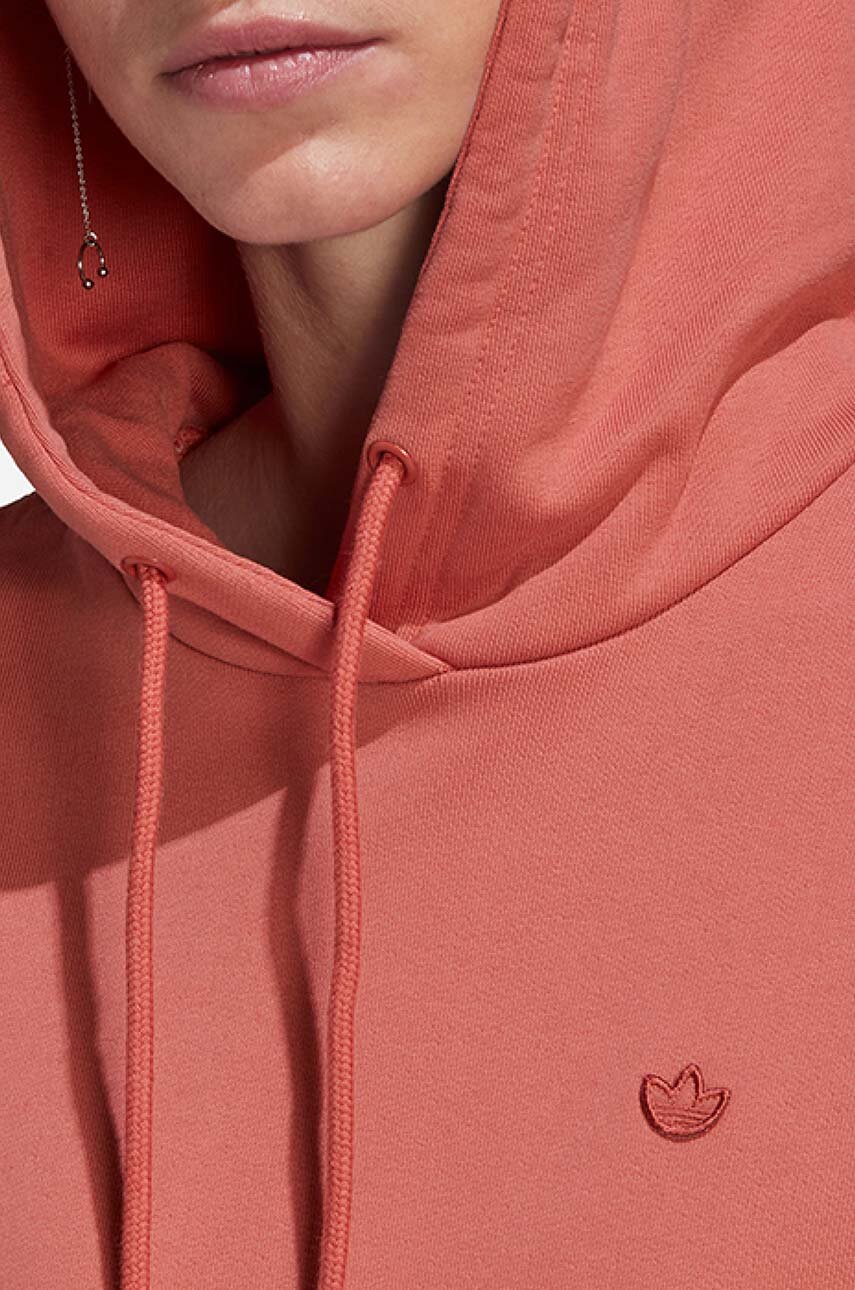 Суичър Adidas Originals в червено с качулка с изчистен дизайн Prm 