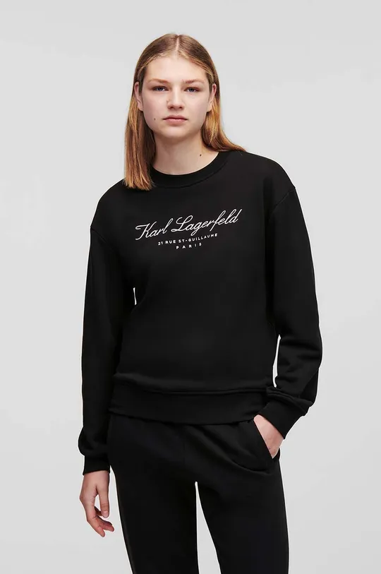 czarny Karl Lagerfeld bluza bawełniana Damski