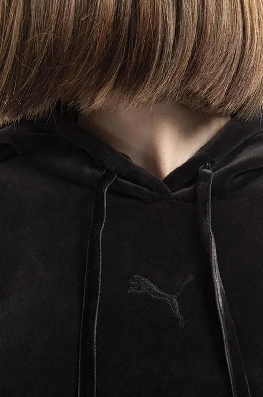 black Puma sweatshirt Her Velour Hoodie