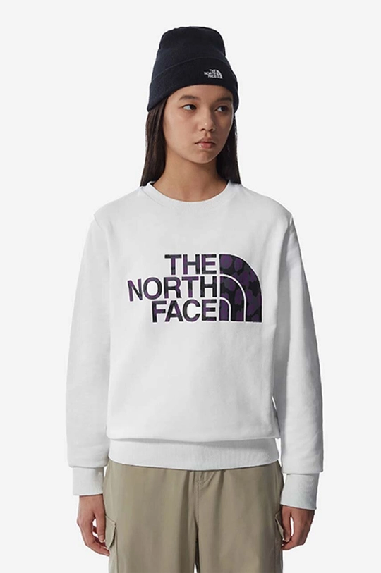 biały The North Face bluza bawełniana Standard Crew Damski