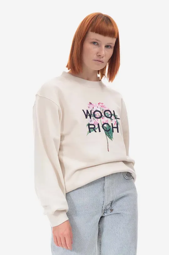 bež Dukserica Woolrich  Mountain Laurel Sweatshirt Ženski