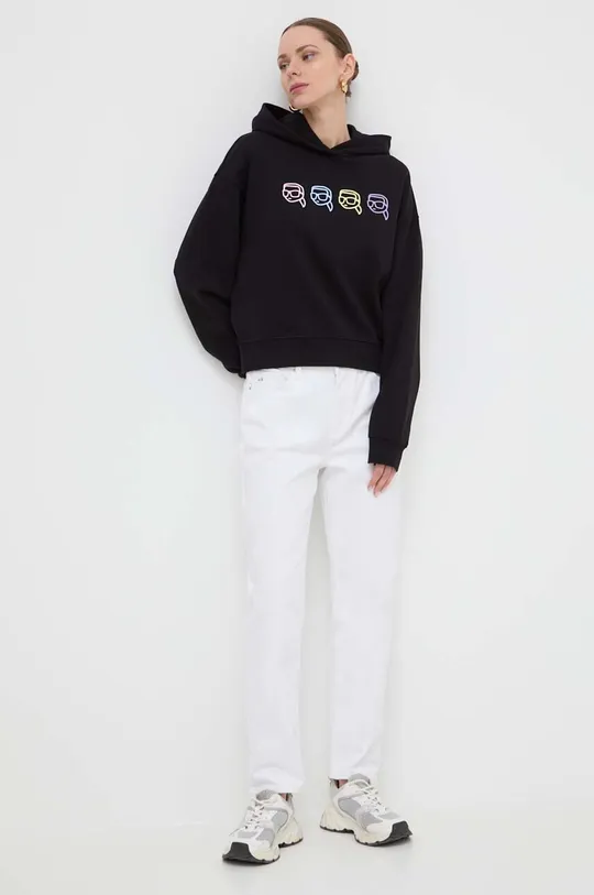 Karl Lagerfeld bluza bawełniana czarny