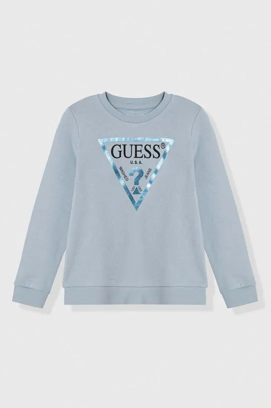 modra Otroški bombažen pulover Guess Dekliški