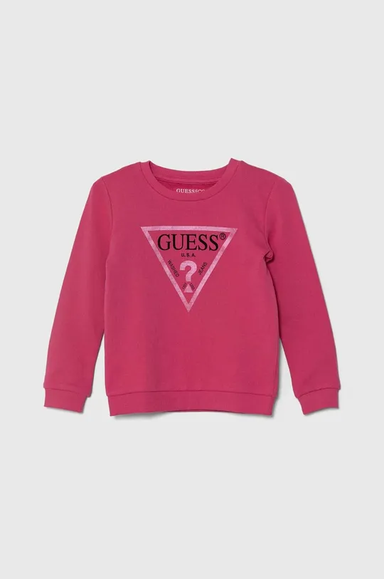 розовый Детская хлопковая кофта Guess Для девочек