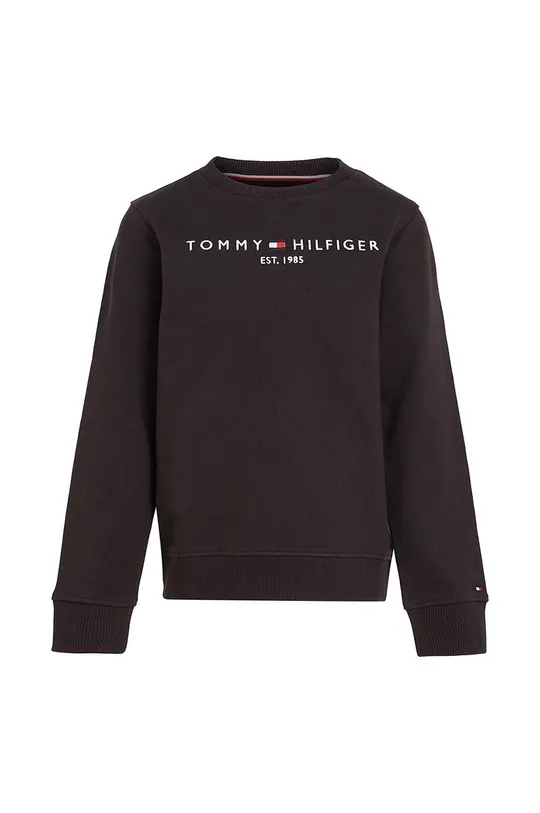Παιδική βαμβακερή μπλούζα Tommy Hilfiger μαύρο