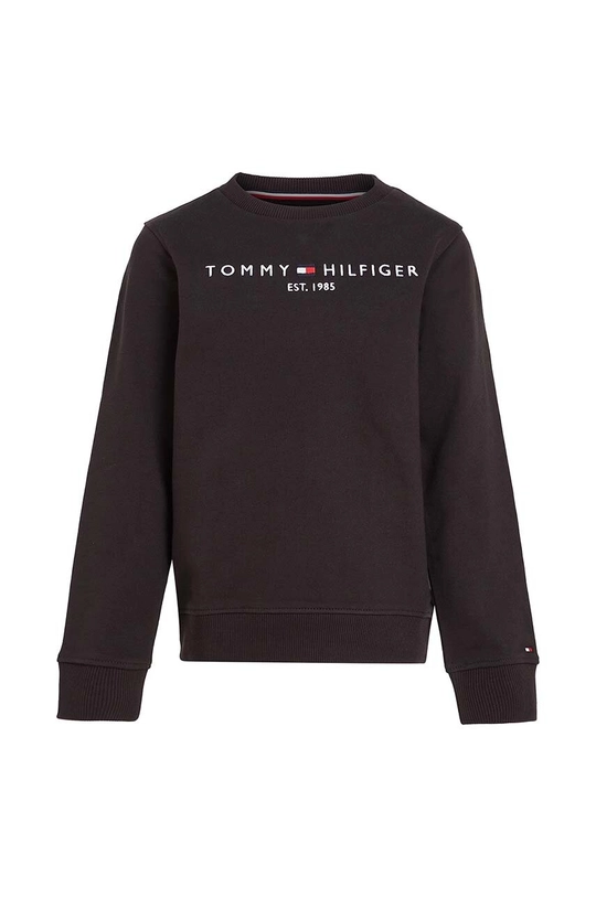 Detská bavlnená mikina Tommy Hilfiger čierna