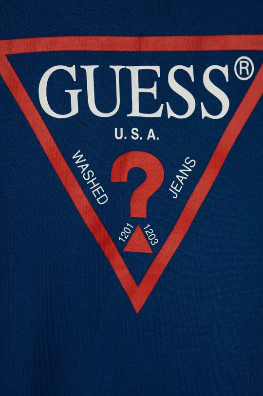 Παιδική βαμβακερή μπλούζα Guess μπλε