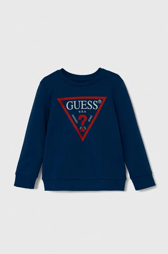 modra Otroški bombažen pulover Guess Otroški