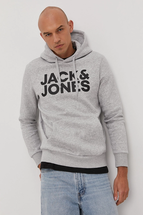 szary Jack & Jones Bluza Męski