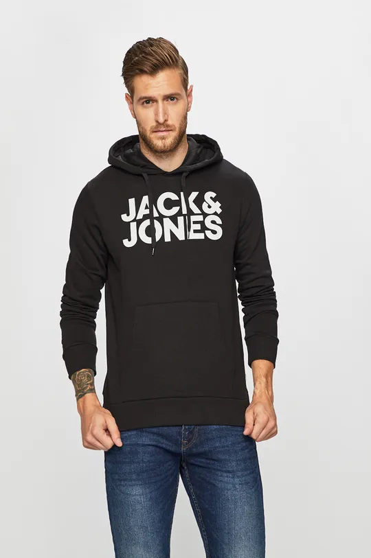 czarny Jack & Jones Bluza Męski