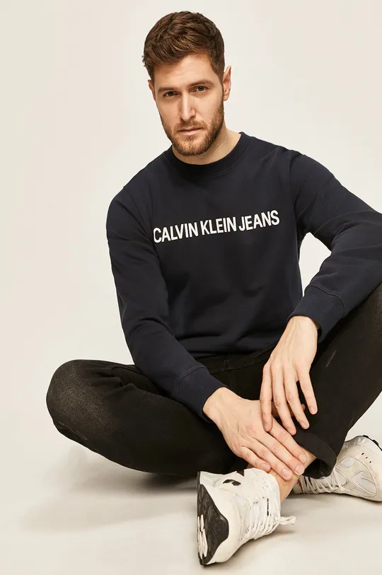 granatowy Calvin Klein Jeans - Bluza J30J307757.NOS Męski