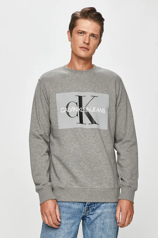γκρί Calvin Klein Jeans - Βαμβακερή μπλούζα Ανδρικά