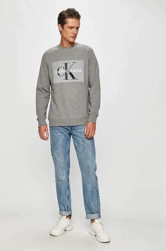 Calvin Klein Jeans Бавовняна кофта сірий