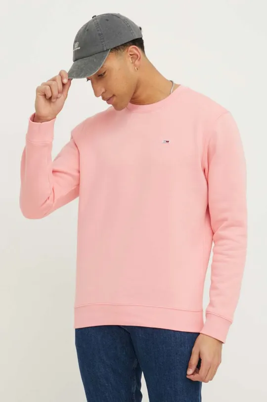 różowy Tommy Jeans bluza Męski
